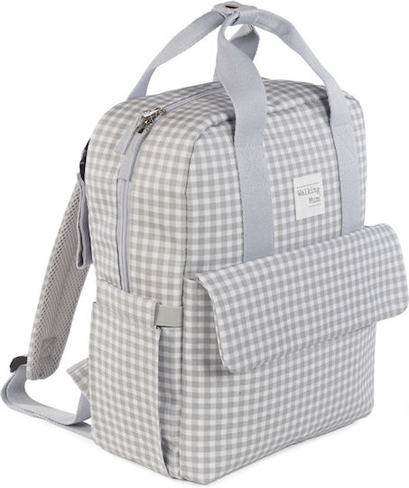 Walking Mum Diaper Bag I Love Vichy Gray 28x12x37cm.