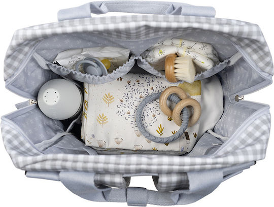 Walking Mum Diaper Bag I Love Vichy Gray 28x12x37cm.
