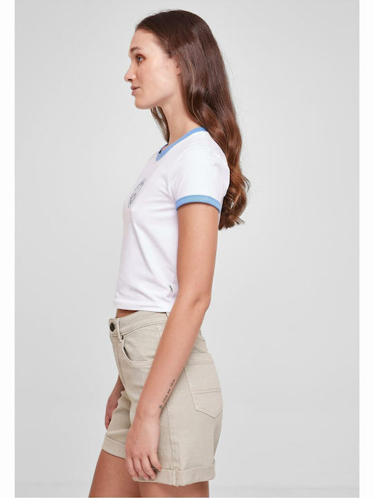 Women's Summer Crop Top Cotton Short Sleeve White