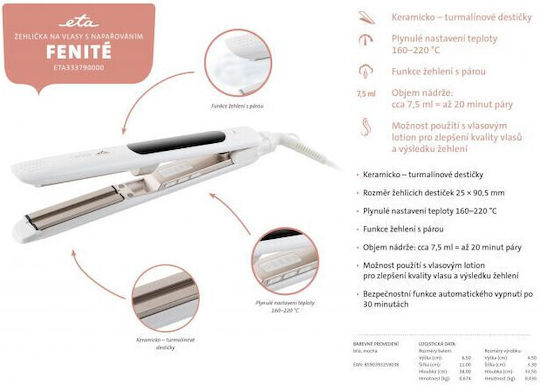 ETA Rosalia 3337 90000 ETA333790000 Hair Straightener with Ceramic Plates