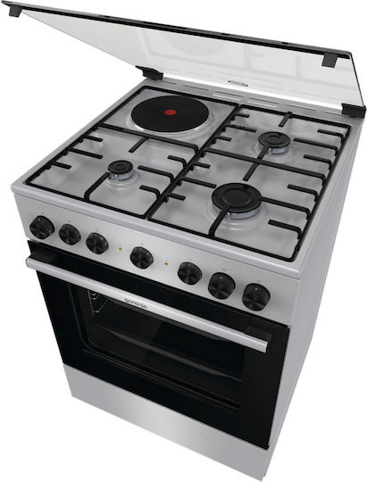 Gorenje Gk 6b41 Xd Готварска печка 71лт с котлони на природен газ и ток Ш60см. Inox
