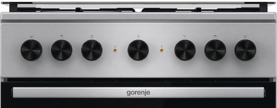 Gorenje Gk 6b41 Xd Готварска печка 71лт с котлони на природен газ и ток Ш60см. Inox