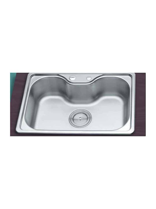 Gloria Monos-75 20-3109 Drop-In Chiuvetă Inox Satinat L75xW48cm Argint