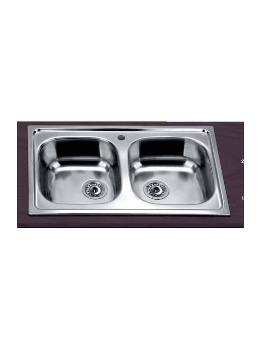 Gloria Arco Hotel II 20-6100 Drop-In Sink Inox Satin W80xD50cm Silver