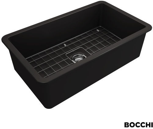 Bocchi 1362 Drop-In Chiuvetă Porțelan L81xW48cm Negru mat