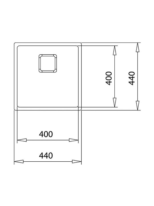 Teka FlexLinea RS15 40.40 Υποκαθήμενος Νεροχύτης Inox Σατινέ Μ44xΠ44cm Ασημί