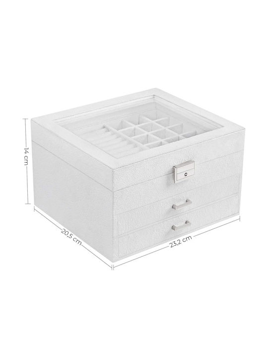 Songmics Κουτί Κοσμημάτων Βελούδινο Λευκό 23.1x20.3x13.9cm Songmics Κουτί Κοσμημάτων Βελούδινο Λευκό 23.1x20.3x13.9cm