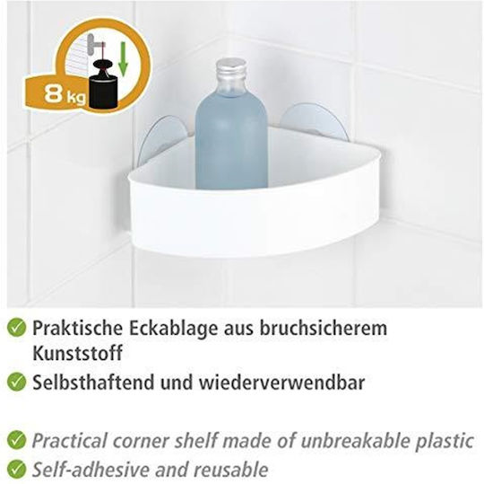Wenko Osimo Plastic Sponge Holder Wall Mounted with Suction Cup White