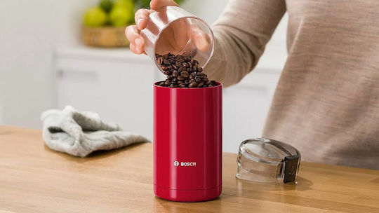 Bosch Râșniță electrică pentru cafea 180W cu capacitate de boabe 75gr Roșu