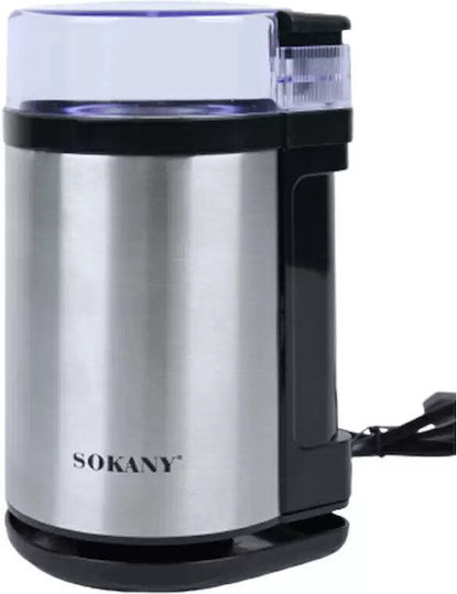 Sokany SM-3001S Elektrischer Kaffeemühle 180W mit einer Kapazität von 75gr Silber
