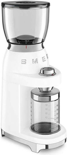 Smeg Electric Coffee Grinder 150W for 350gr Beans and 30 Grind Levels White