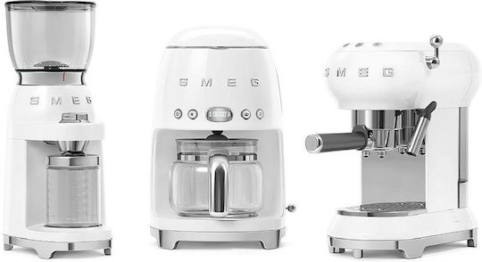 Smeg Electric Coffee Grinder 150W for 350gr Beans and 30 Grind Levels White