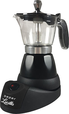 Beper Electric Stovetop Espresso Pot for 3Cups 400W Black