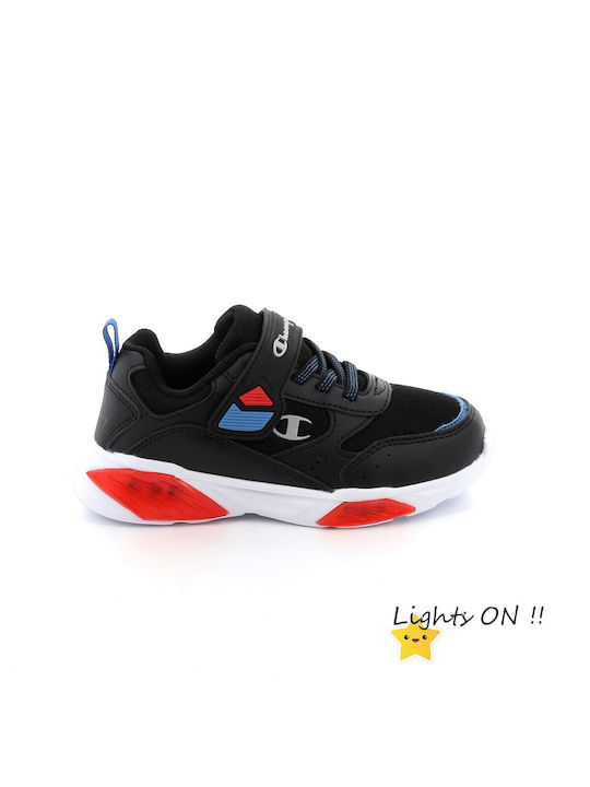 Wave B Παιδικά Sneakers με Σκρατς & Φωτάκια Μαύρα S32778-KK001