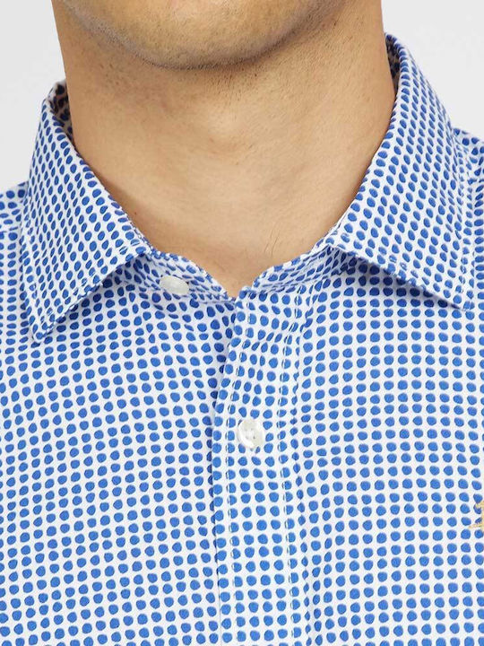 Langärmlig Baumwolle Hemd Polka Dot Dark Grey Melange
