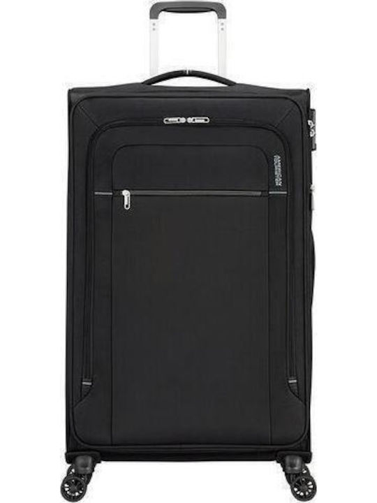 American Tourister Crosstrack Μεγάλη Βαλίτσα Ταξιδίου Υφασμάτινη Μαύρη με 4 Ρόδες Ύψους 79εκ.