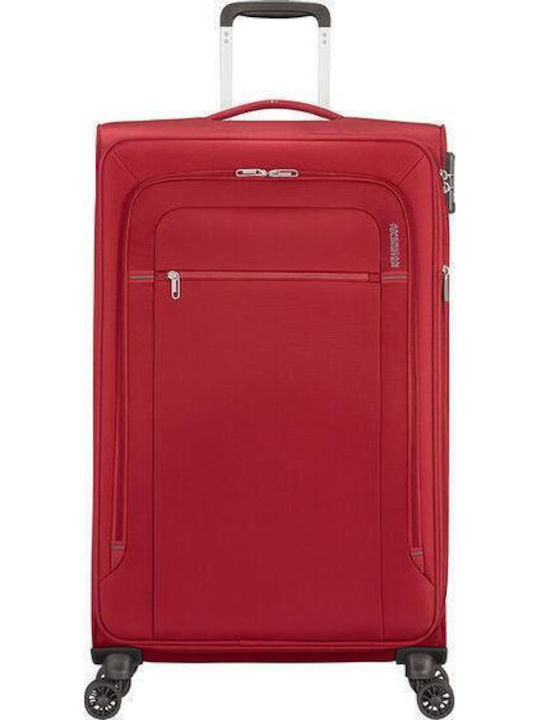 American Tourister Crosstrack Große Stoffkoffer Rote mit 4 Rädern Höhe 79cm