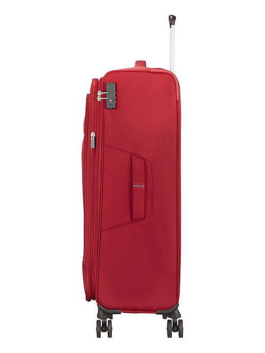 American Tourister Crosstrack Große Stoffkoffer Rote mit 4 Rädern Höhe 79cm