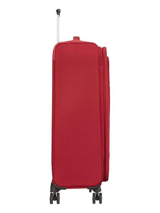 American Tourister Crosstrack Große Stoffkoffer Rote mit 4 Rädern Höhe 79cm