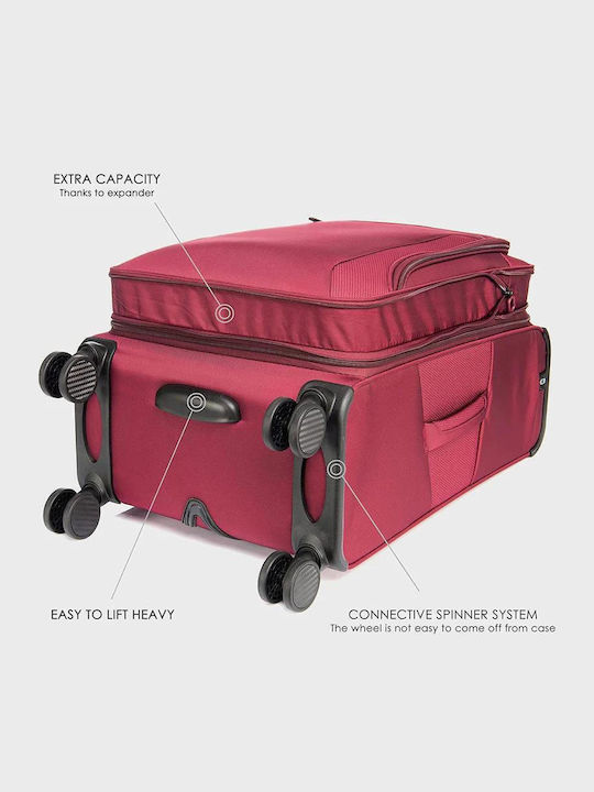 Verage Toledo Valiză de Călătorie Mare Burgundy cu 4 roți Înălțime 80cm