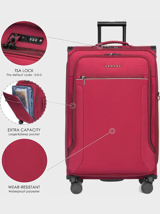 Verage Toledo Valiză de Călătorie Mare Burgundy cu 4 roți Înălțime 80cm