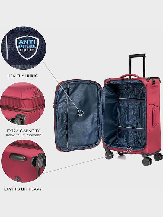 Verage Toledo Valiză de Călătorie Mare Burgundy cu 4 roți Înălțime 80cm