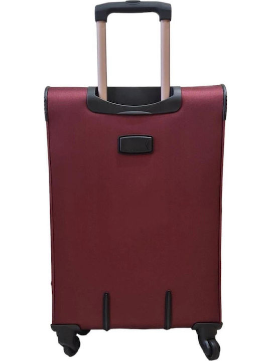 Diplomat Medium The Athens Collection Medium Fabric Burgundy Suitcase With 4 Wheels Height 68cm