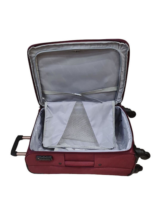 Diplomat Medium The Athens Collection Medium Fabric Burgundy Suitcase With 4 Wheels Height 68cm