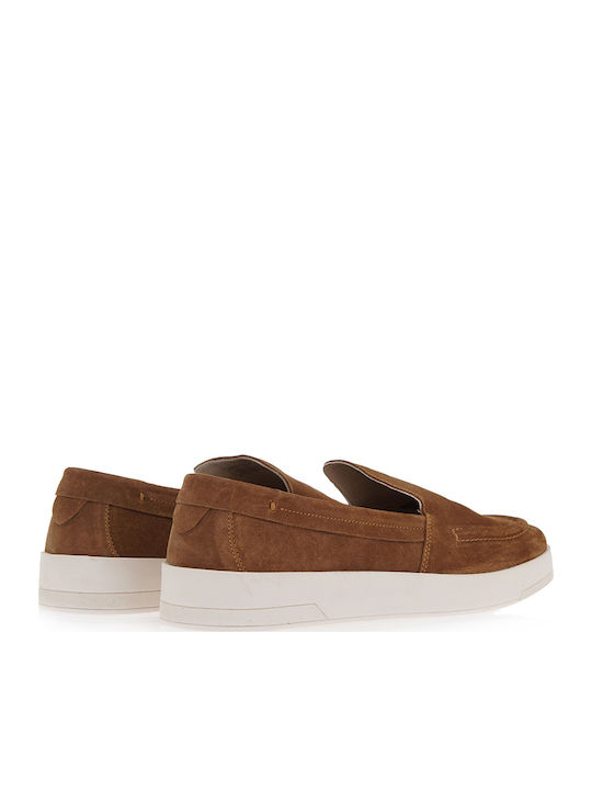Suede Ανδρικά Loafers Cognac