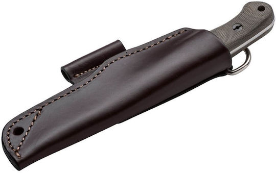 Boker Arbolito Bushcraft Micarta Brown Knife in Leather Sheath