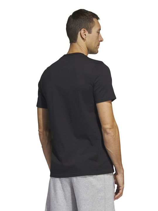 Adidas Ανδρικό T-shirt Μαύρο με Στάμπα