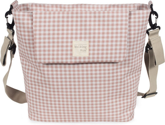 Walking Mum Shoulder/Hand Diaper Bag I Love Vichy Pink 41x12x34cm.