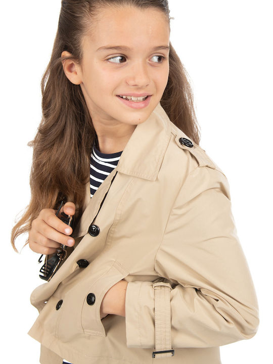 Kids' Trench Coat Short Beige