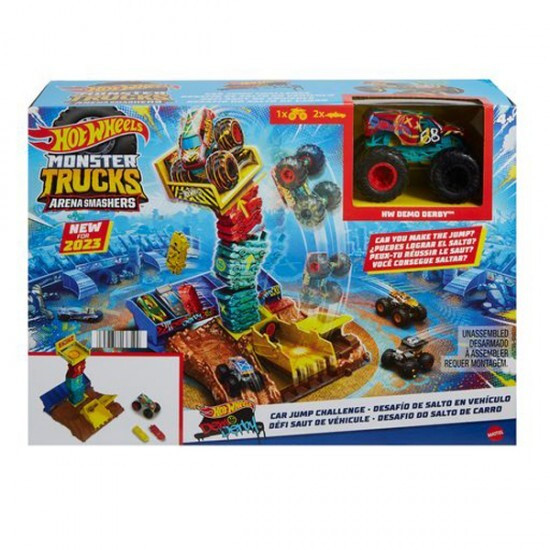 Mattel Hot Wheels Monster Trucks: Arena Smashers - Car Jump Challenge Playset (HNB94)