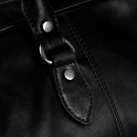The Chesterfield Brand Sack Voyage 34lt Black made of Leather L46xW27xH28cm