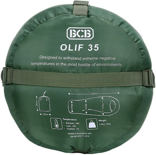 BCB Sleeping Bag Μονό 3 Εποχών Olif 35 Olive Green