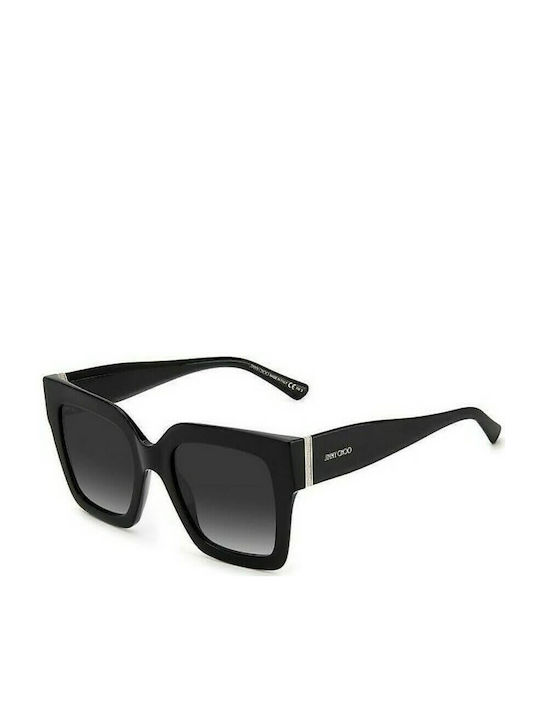 Jimmy Choo Sonnenbrillen mit Schwarz Rahmen und Schwarz Verlaufsfarbe Linse Edna/S 807/9O