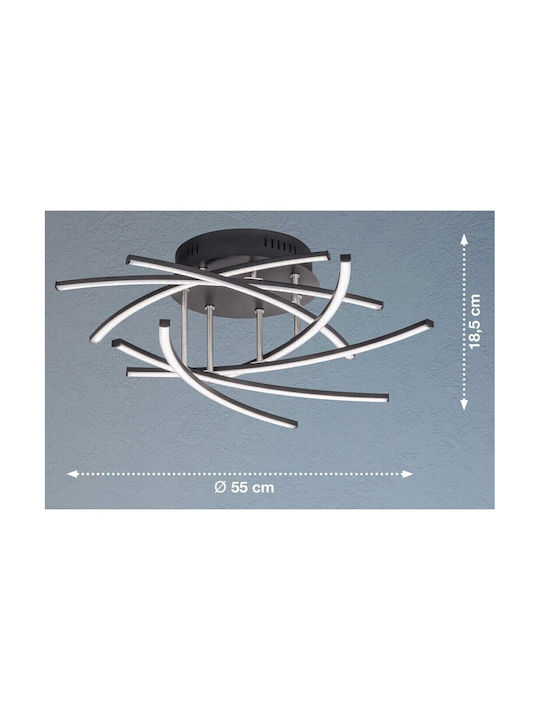 Fischer Honsel Visby Modern Metall Deckenleuchte mit integriertem LED in Schwarz Farbe 55Stück