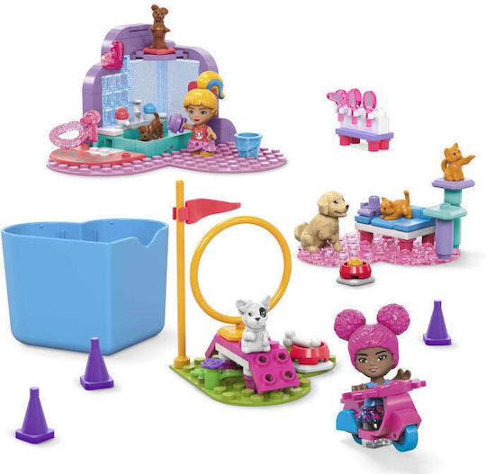 Mega Bloks Barbie Bauklötze Color Reveal Zug n Wasch Haustiere für 5+ Jahre 152Stücke