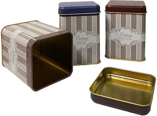Sidirela Set of 3 General Use Vases with Metallic Beige Lid 3 Pieces