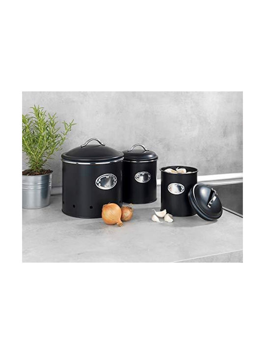 Wenko Nero Vase General Use with Lid Metallic Black 1000ml