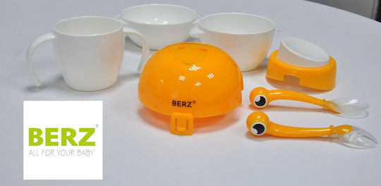 Berz Feeding Set Crab made of Plastic Orange 4pcs for 4+ months