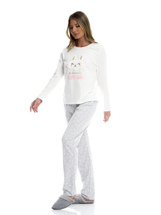 Bonatti Winter Damen Pyjama-Set Baumwolle Gray Anaya