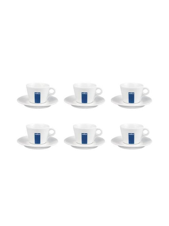 Lavazza Set Căni Maro din Porțelan Albe 200ml 6buc