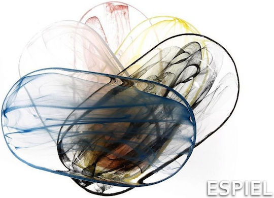 Espiel Atlas Alabaster Πιατέλα Σερβιρίσματος Οβάλ Γυάλινη Μαύρη 35x19εκ.