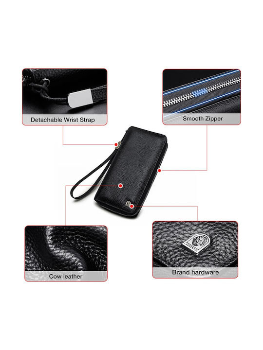 Δερμάτινο Ανδρικό Πορτοφόλι με RFID Μαύρο