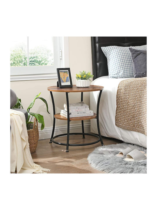 Round Side Table Wooden Brown L55xW55xH55cm.