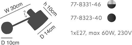 Home Lighting Single Spot with Socket E27 in Black Color Home Lighting Single Spot with Socket E27 in Black Color