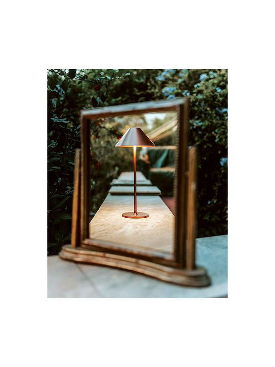 Viokef Cone Desktop Outdoor Floor Lamp 3W with Warm White Light IP54 Copper