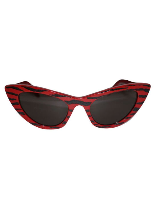 Ysl Lily Women's Sunglasses with Red Plastic Frame and Red Lens SL 213 008